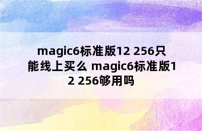 magic6标准版12+256只能线上买么 magic6标准版12+256够用吗